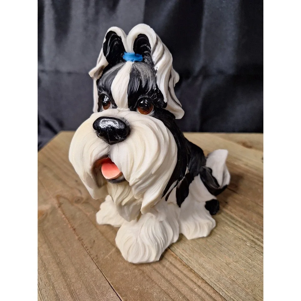 Vintage A Breed Apart by Ganz Shih Tzu Dog Figurine Coin Bank Black White 6.25